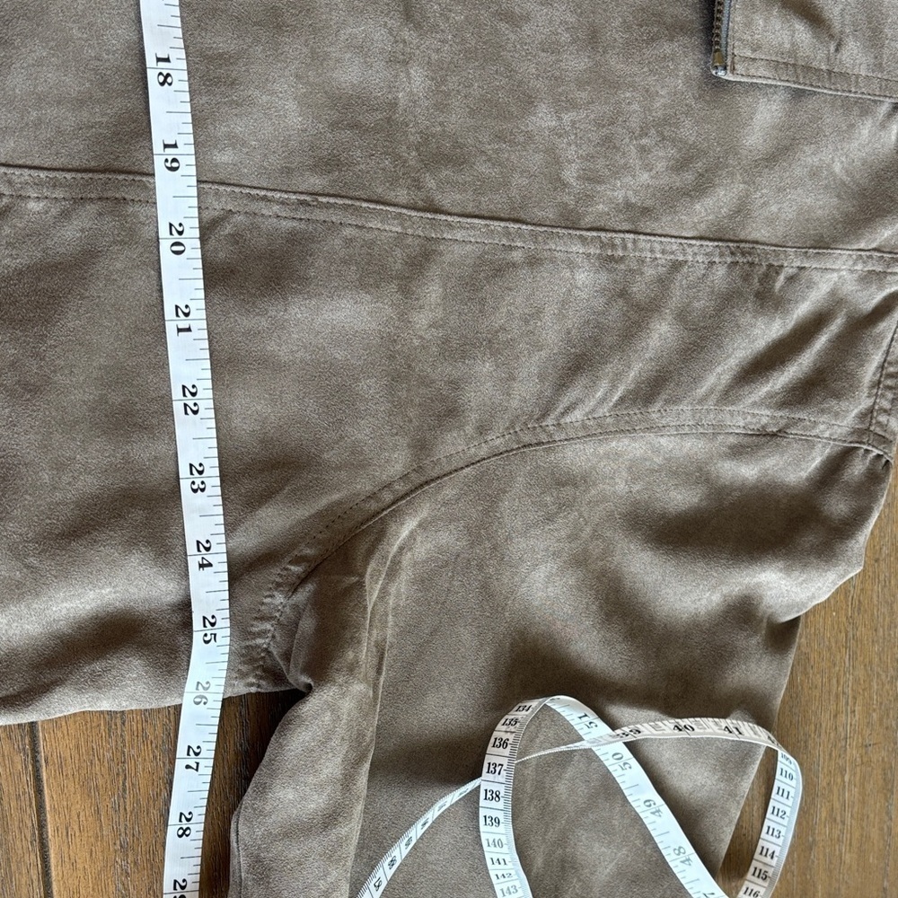 Vintage 90s Norm Thompson Faux Suede Bomber Jacket - Taupe - Size XL - Picture 9 of 11
